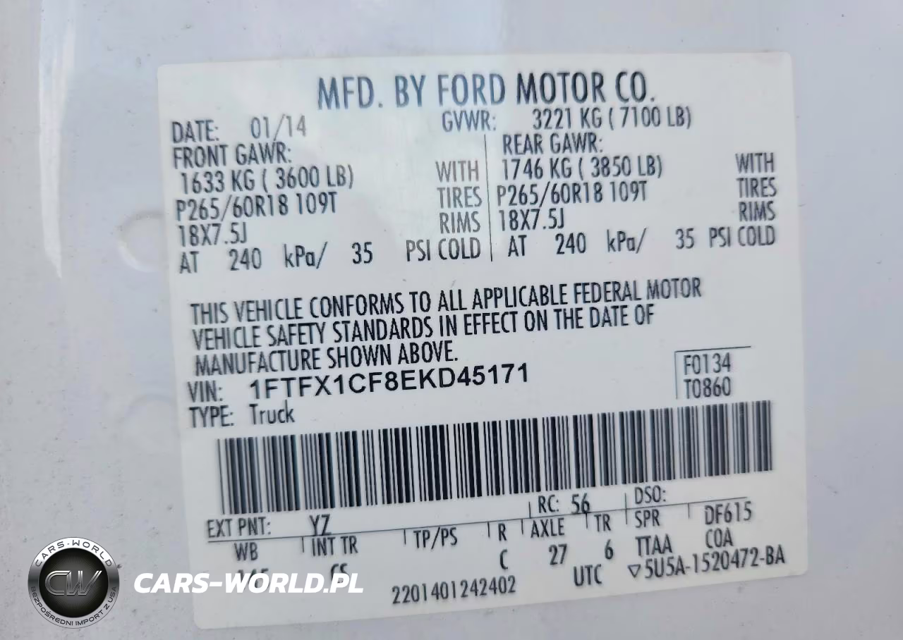 2014 Ford F150 Super Cab VIN:1FTFX1CF8EKD45171 - 12