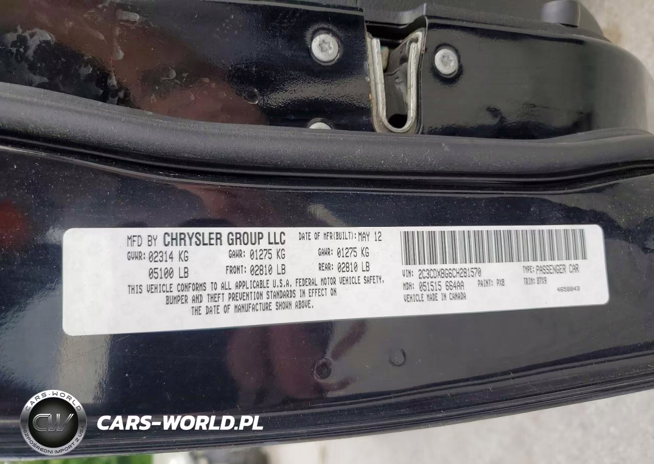 2012 Dodge Charger Se VIN:2C3CDXBG6CH281570 - 12
