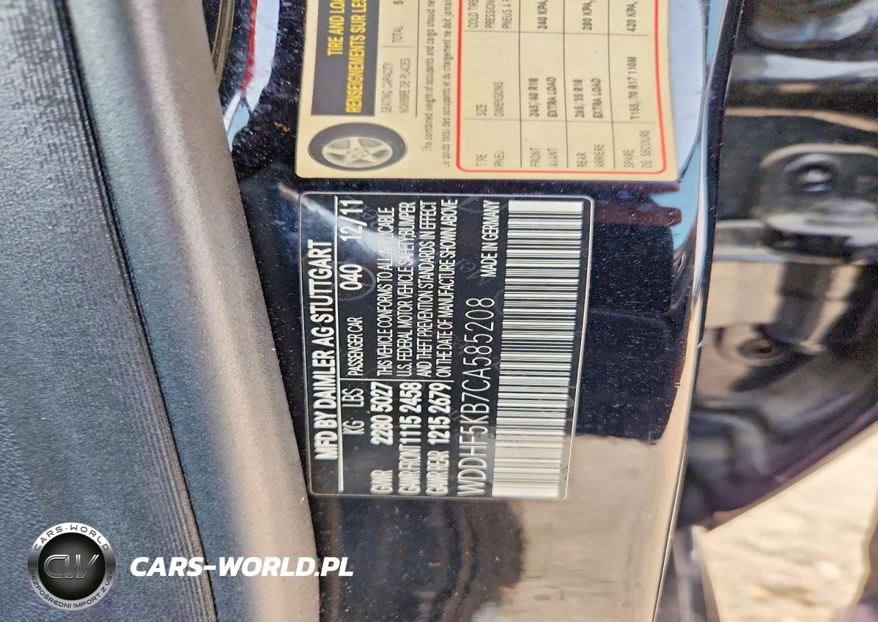 2012 Mercedes-Benz E 350 VIN:WDDHF5KB7CA585208 - 12
