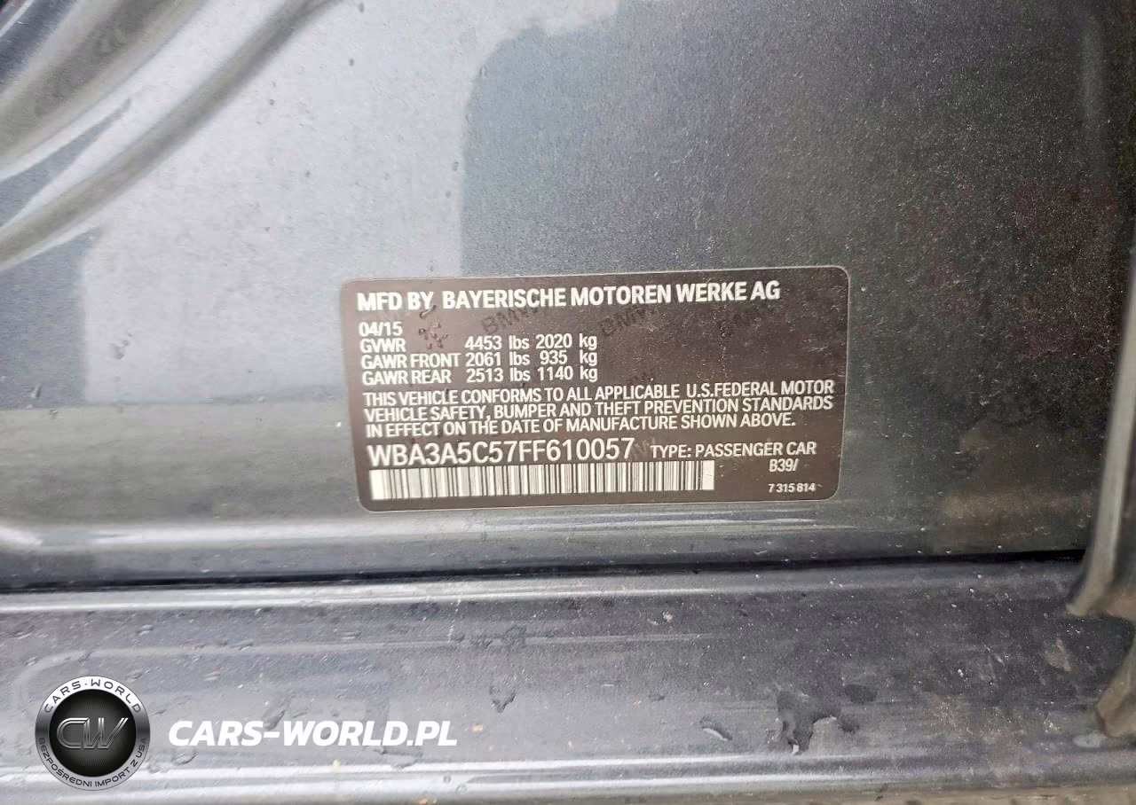 2015 BMW 328 I VIN:WBA3A5C57FF610057 - 12