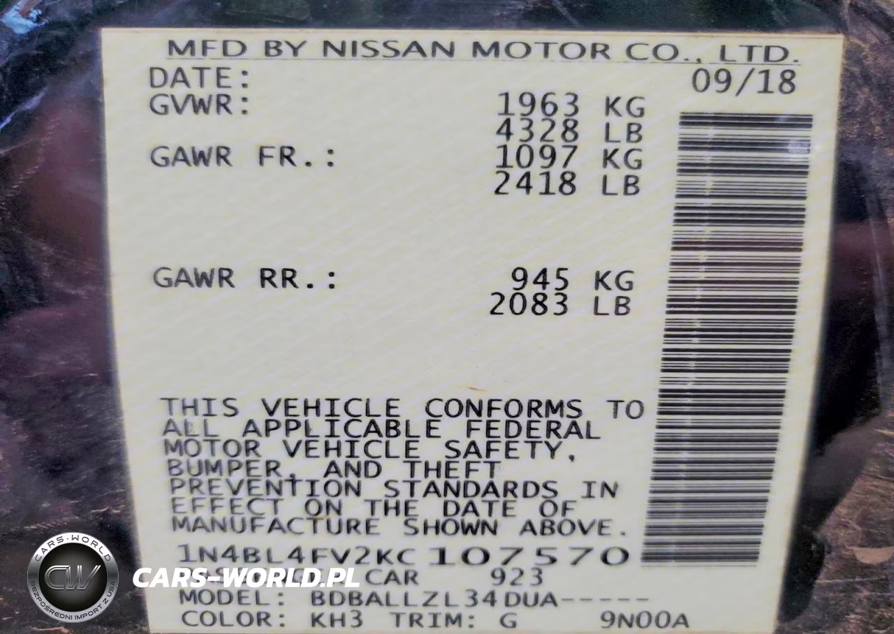 2019 Nissan Altima Platinum VIN:1N4BL4FV2KC107570 - 13