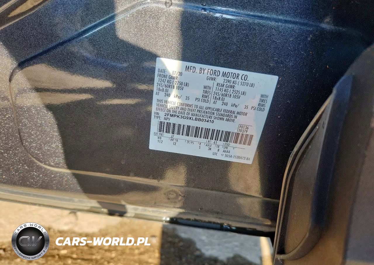 2020 Ford Edge Se VIN:2FMPK3G9XLBB03410 - 13