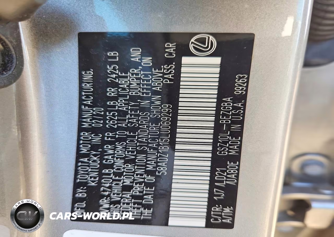 2020 Lexus Es 350 VIN:58ADZ1B15LU069299 - 13