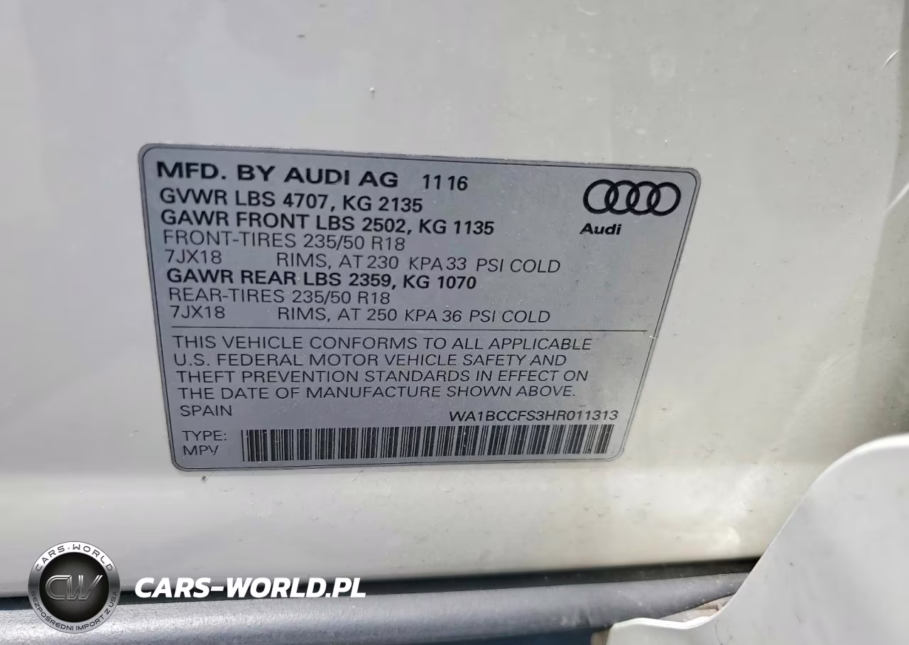 2017 Audi Q3 Premium VIN:WA1BCCFS3HR011313 - 13