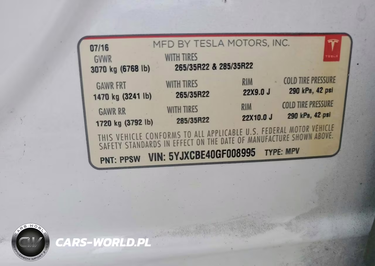 2016 Tesla Model X 75D-P100D-P90D VIN:5YJXCBE40GF008995 - 13