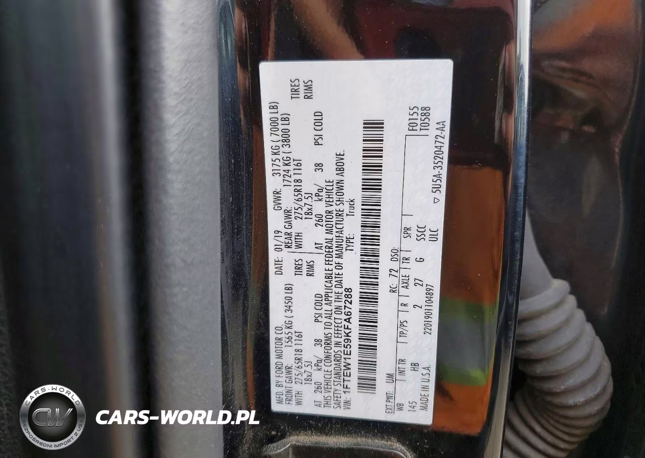 2019 FORD F150 SUPERCREW VIN:1FTEW1E59KFA67288 - 12