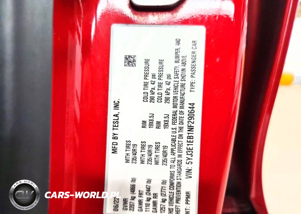 2022 Tesla Model 3 VIN:5YJ3E1EB1NF290644 - 12