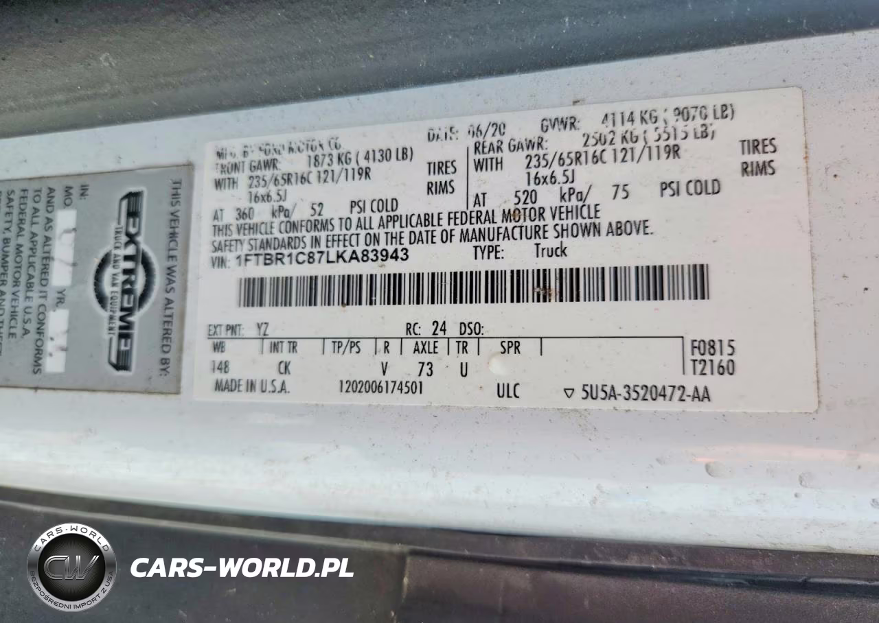 2020 Ford Transit T-250 VIN:1FTBR1C87LKA83943 - 13