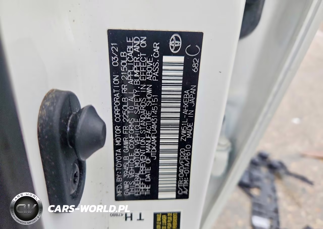 2021 Toyota Prius Le VIN:JTDKAMFU4M3145151 - 12