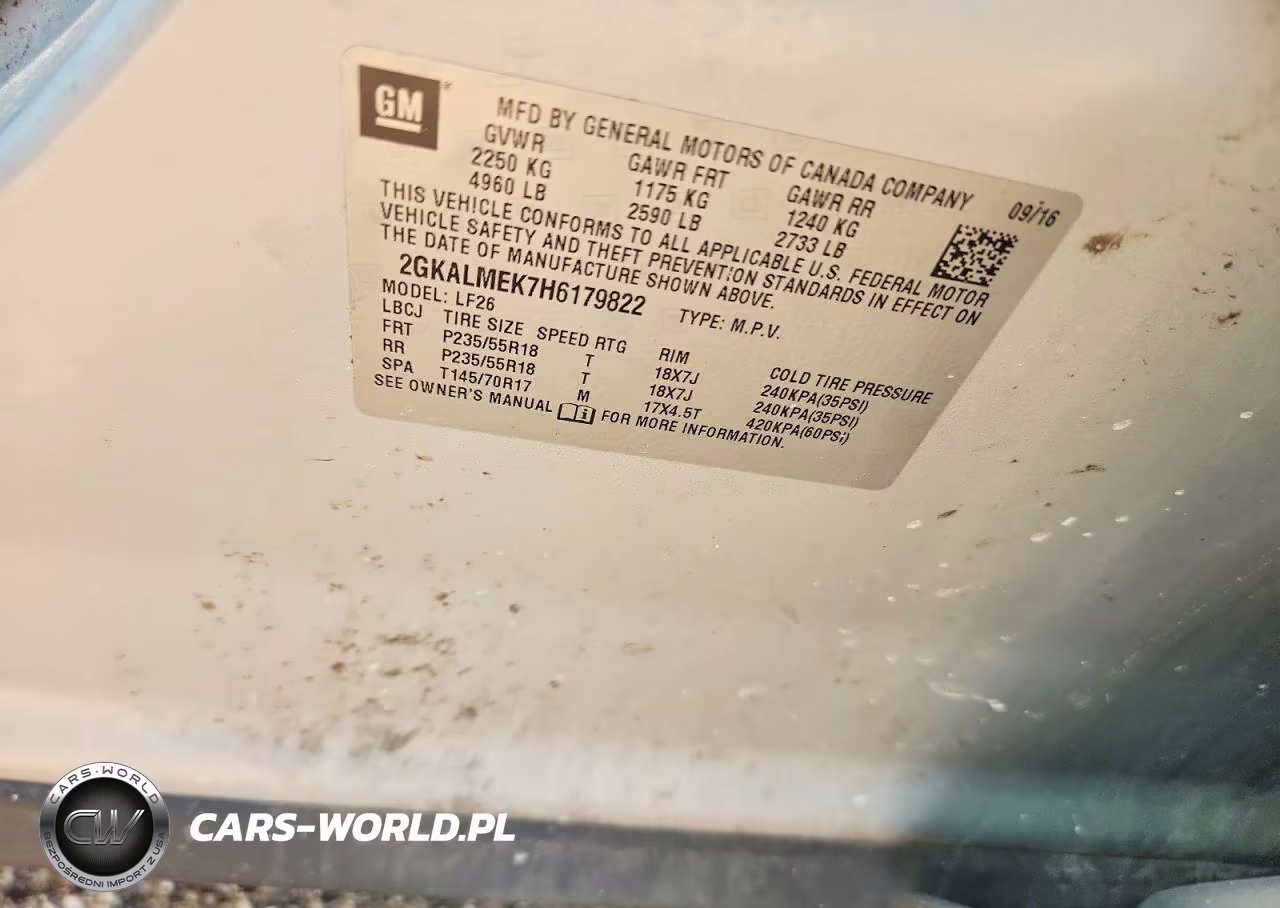 2017 GMC Terrain Sle VIN:2GKALMEK7H6179822 - 13