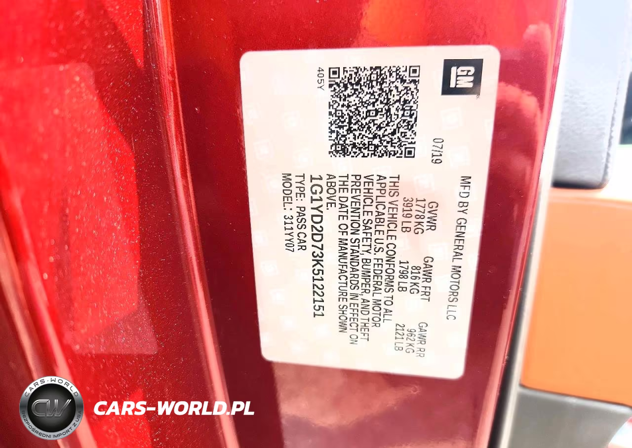 2019 Chevrolet Corvette Stingray 2Lt VIN:1G1YD2D73K5122151 - 13