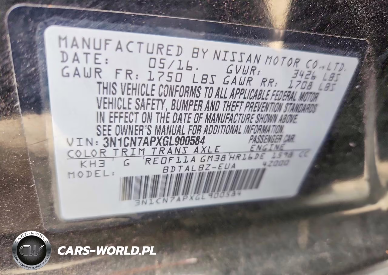 2016 Nissan Versa 1.6 Sv VIN:3N1CN7APXGL900584 - 12