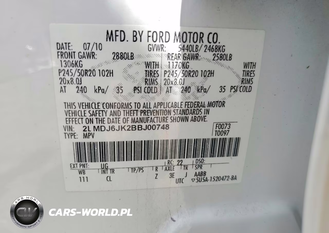 2011 Lincoln Mkx VIN:2LMDJ6JK2BBJ00748 - 12