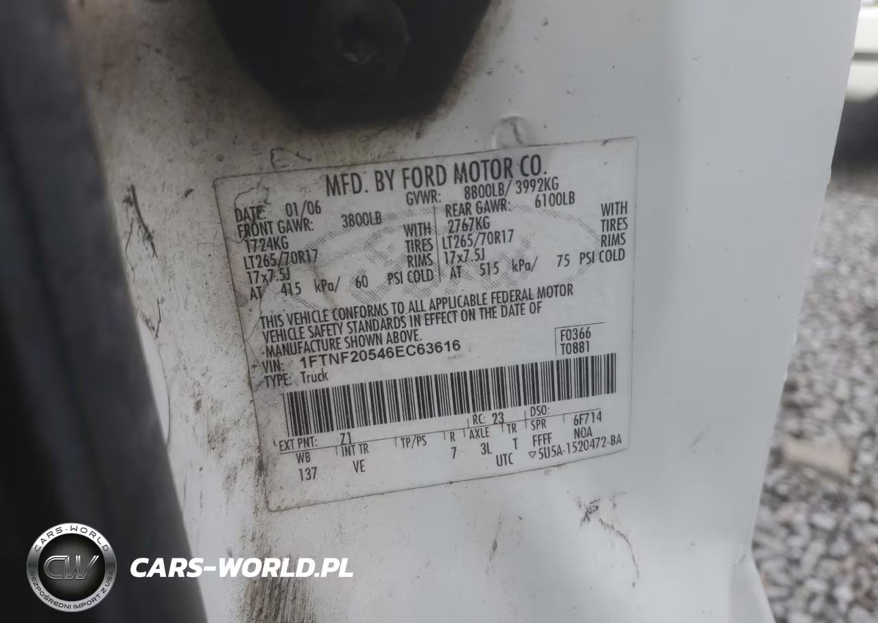 2006 Ford F250 Super Duty VIN:1FTNF20546EC63616 - 12