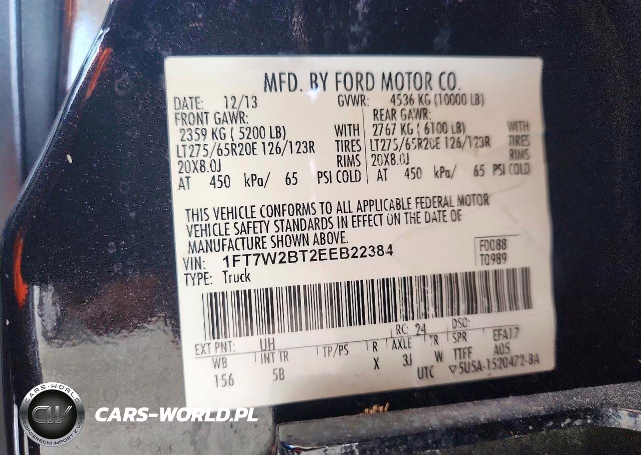 2014 Ford F250 Super Duty VIN:1FT7W2BT2EEB22384 - 12