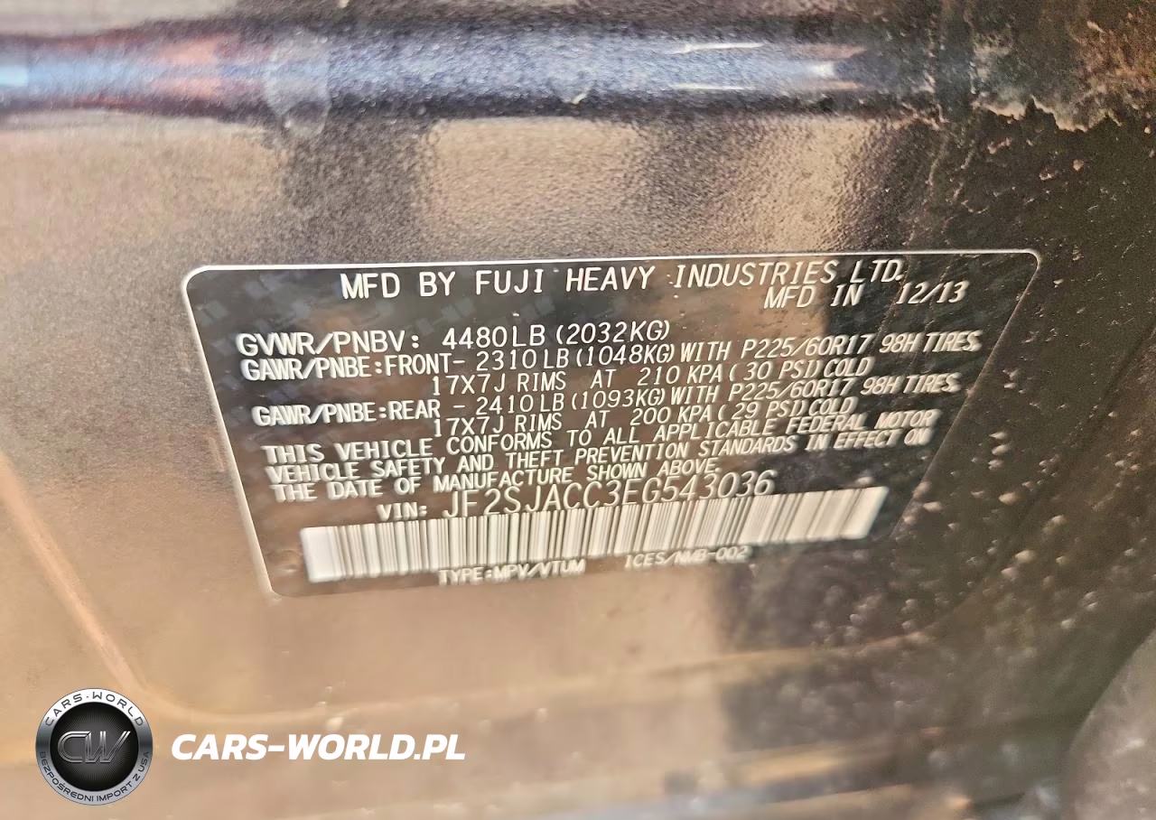 2014 Subaru Forester 2.5I Premium VIN:JF2SJACC3EG543036 - 12