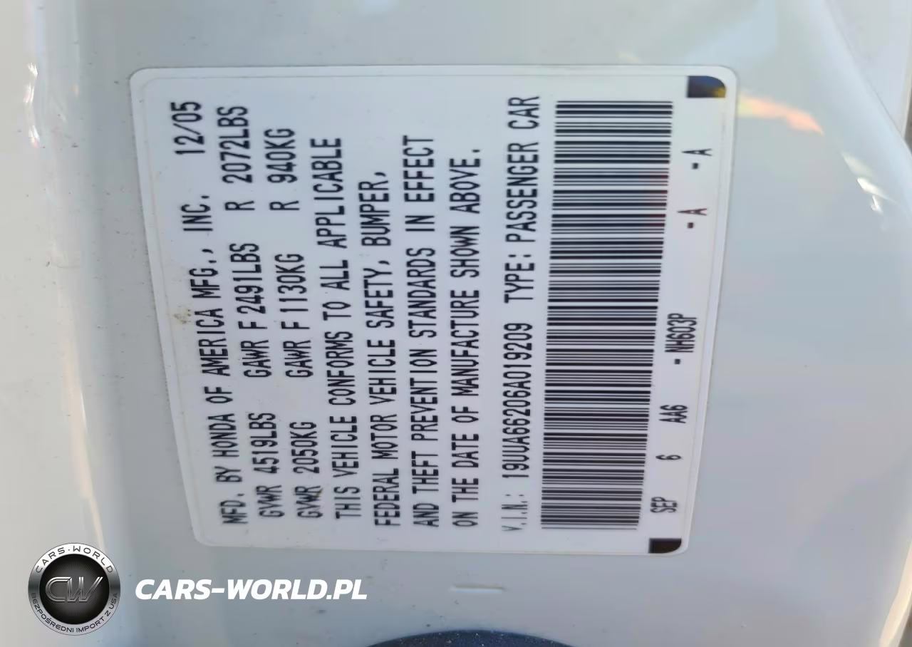 2006 Acura 3.2Tl VIN:19UUA66206A019209 - 12