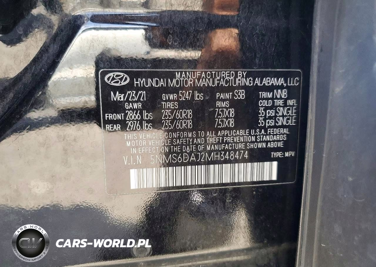 2021 Hyundai Santa Fe Sel VIN:5NMS6DAJ2MH348474 - 12