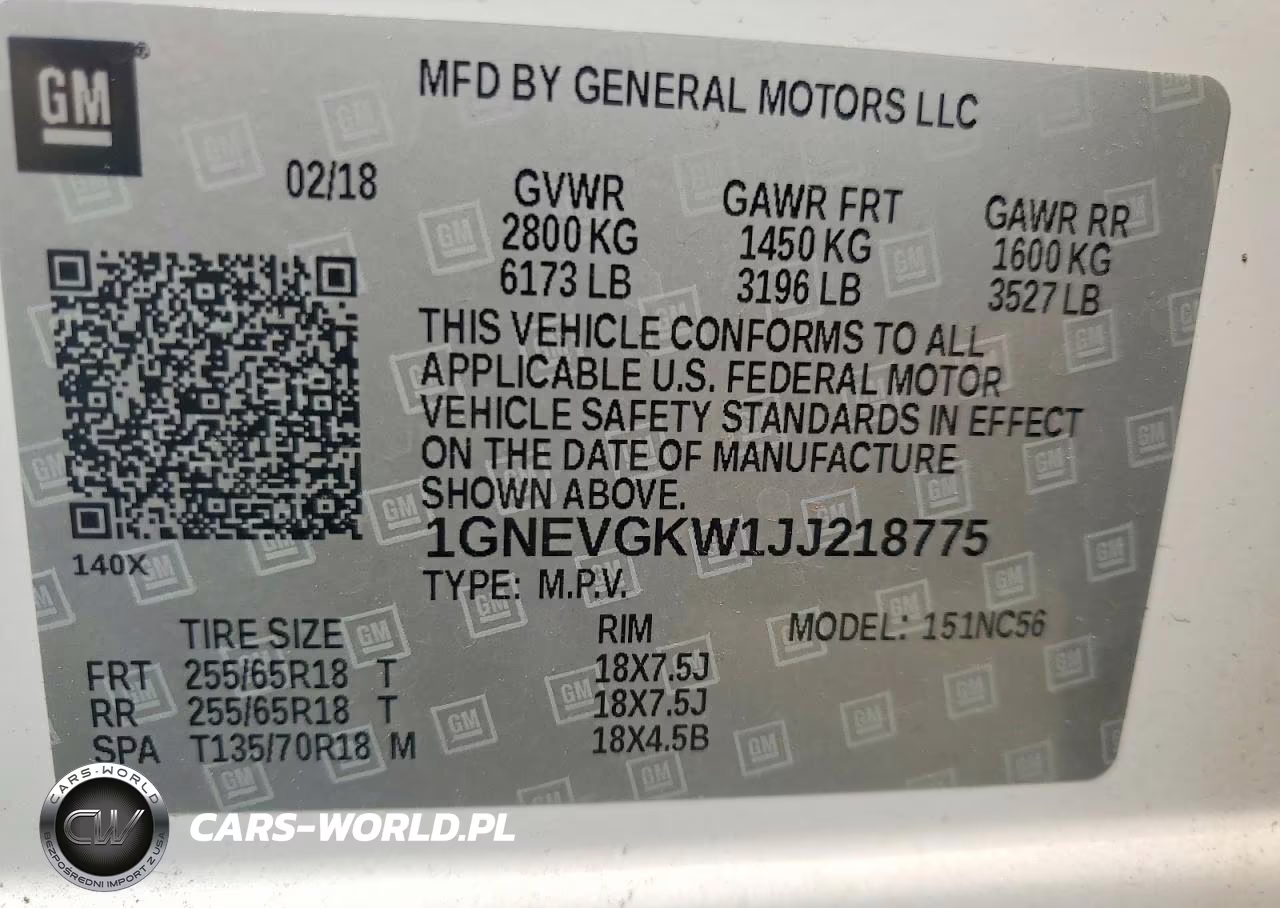 2018 Chevrolet Traverse Lt VIN:1GNEVGKW1JJ218775 - 13