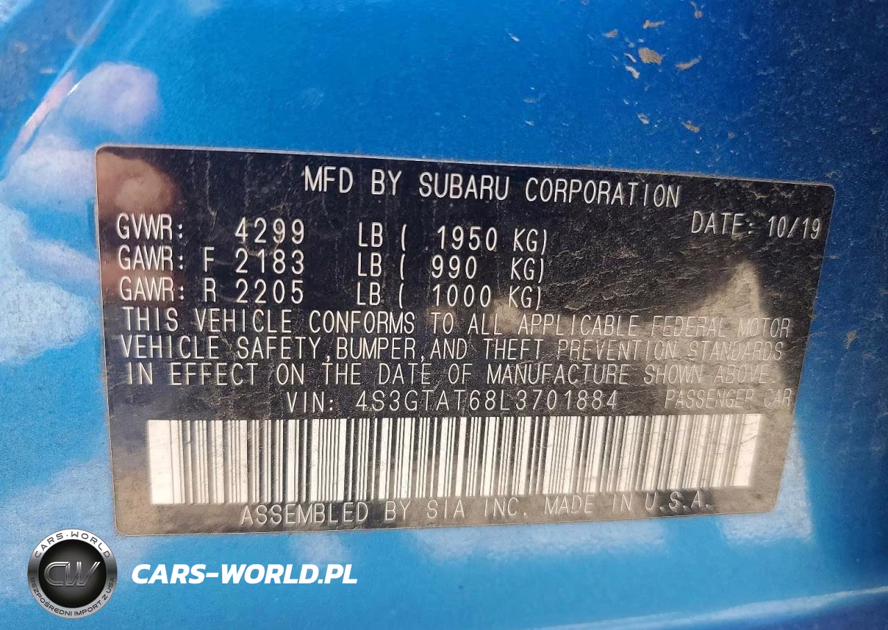 2020 Subaru Impreza Limited VIN:4S3GTAT68L3701884 - 12