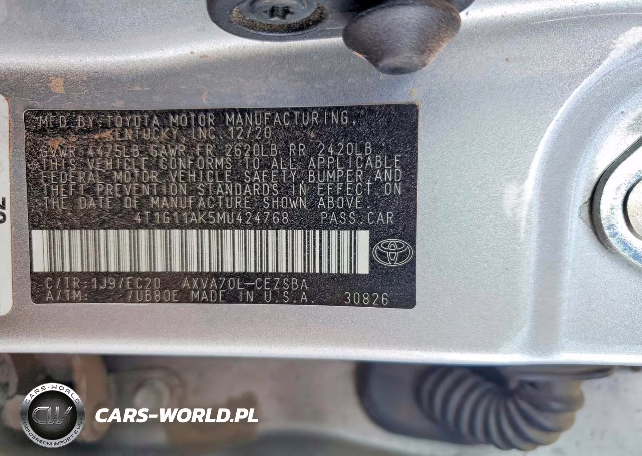 2021 Toyota Camry Se Nightshade VIN:4T1G11AK5MU424768 - 12