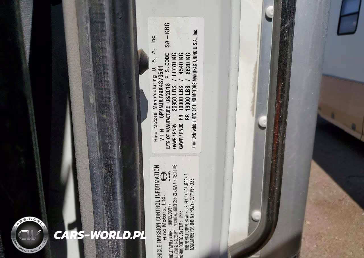 2019 Hino 268 Box Truck VIN:5PVNJ8JV9K4S73641 - 12