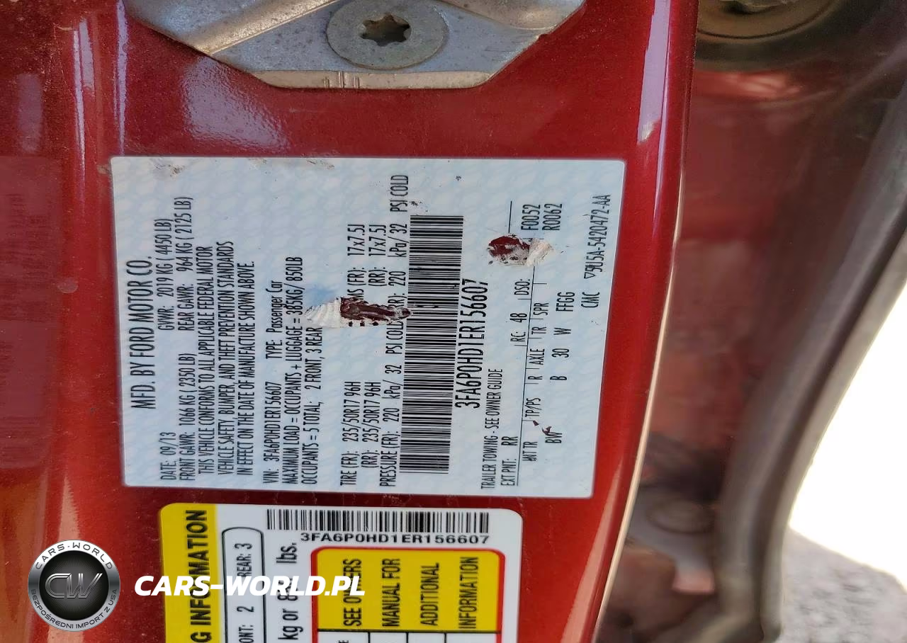 2014 Ford Fusion Se VIN:3FA6P0HD1ER156607 - 12