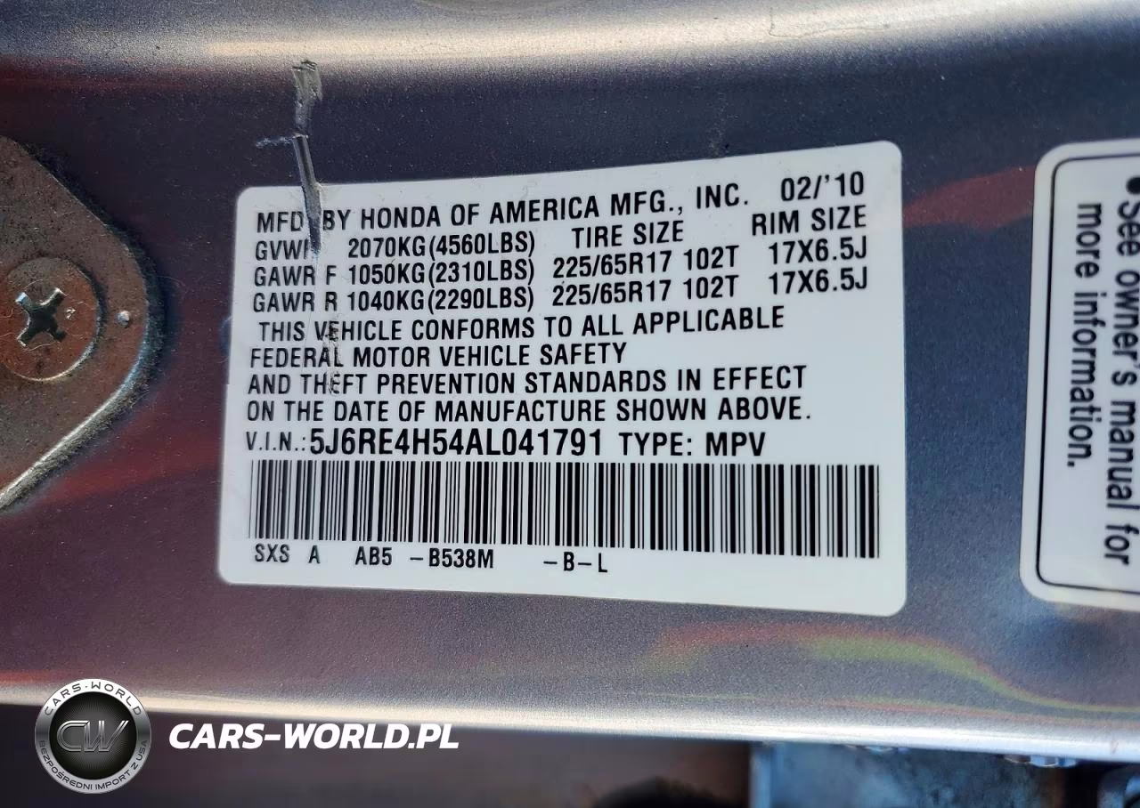 2010 Honda Cr-V Ex VIN:5J6RE4H54AL041791 - 13