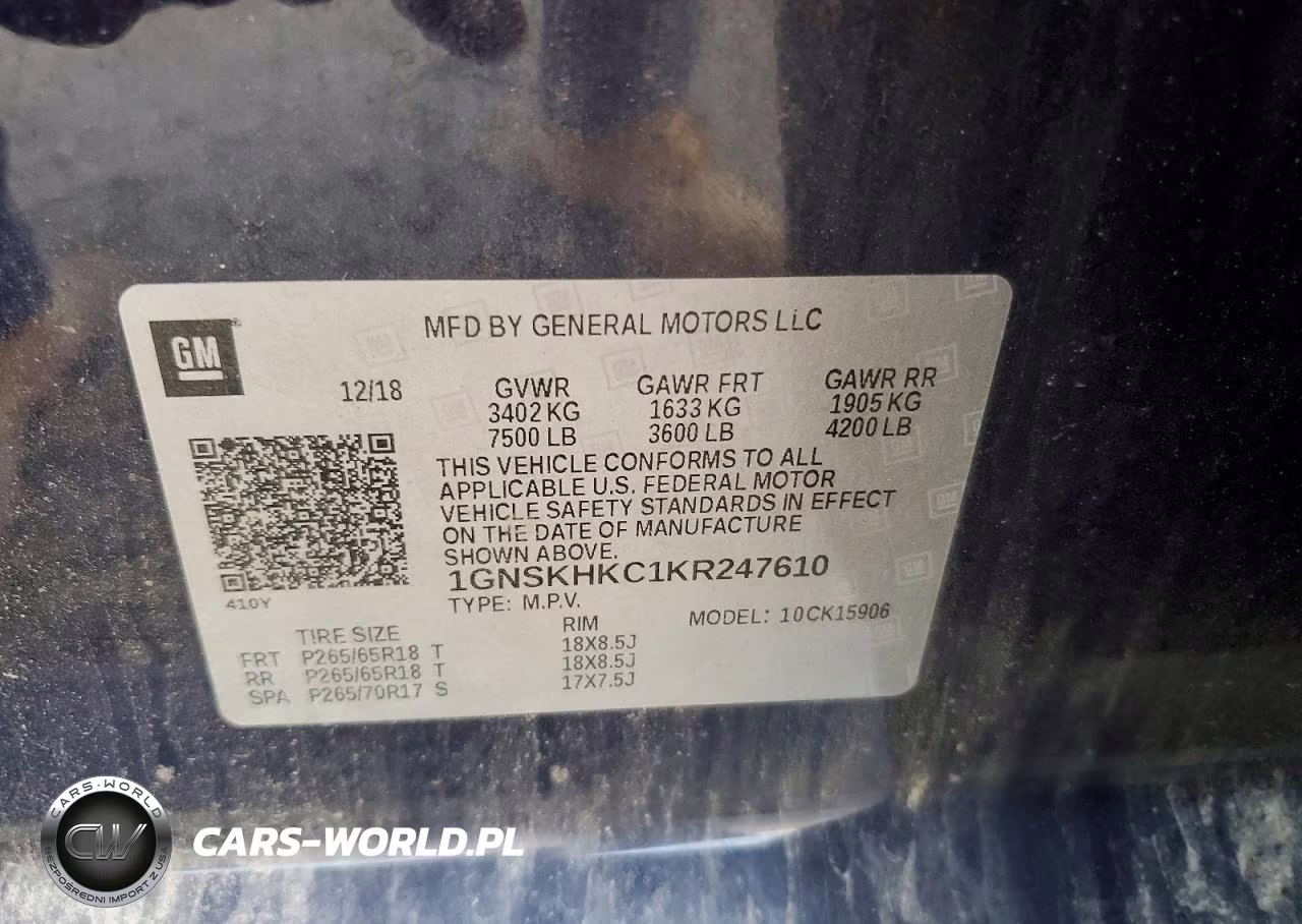 2019 Chevrolet Suburban K1500 Lt VIN:1GNSKHKC1KR247610 - 13