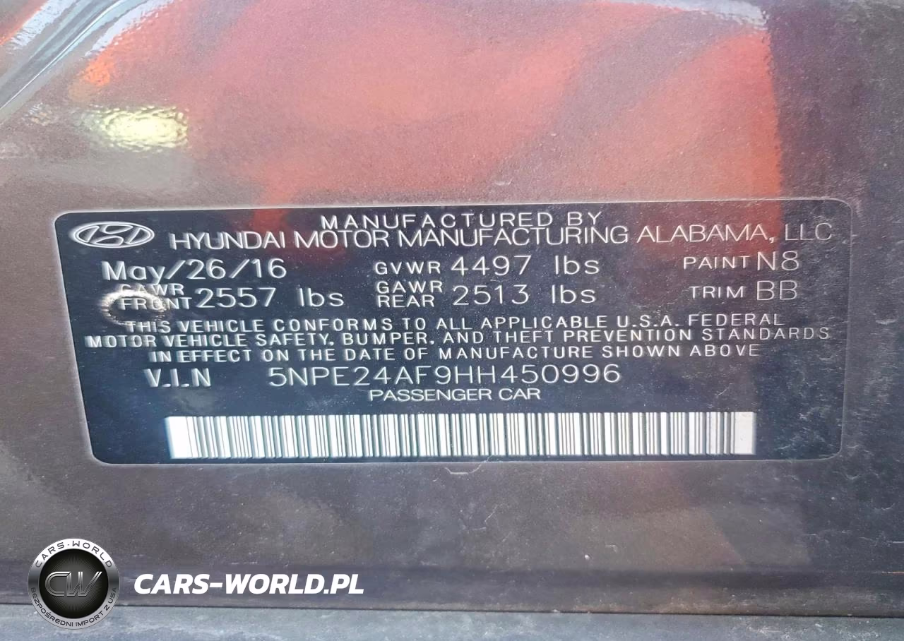 2017 Hyundai Sonata Se VIN:5NPE24AF9HH450996 - 12