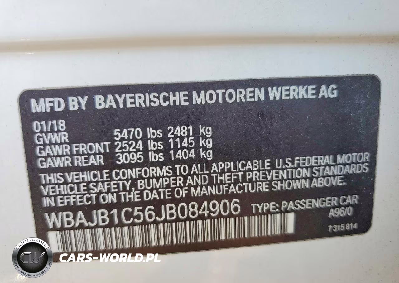 2018 BMW 530Xe VIN:WBAJB1C56JB084906 - 12
