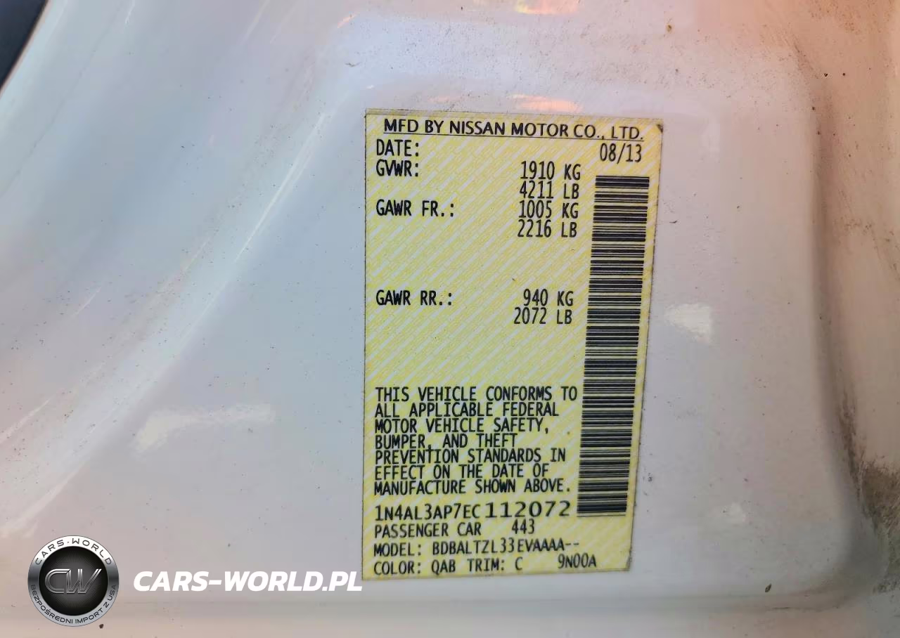 2014 Nissan Altima 2.5 VIN:1N4AL3AP7EC112072 - 12