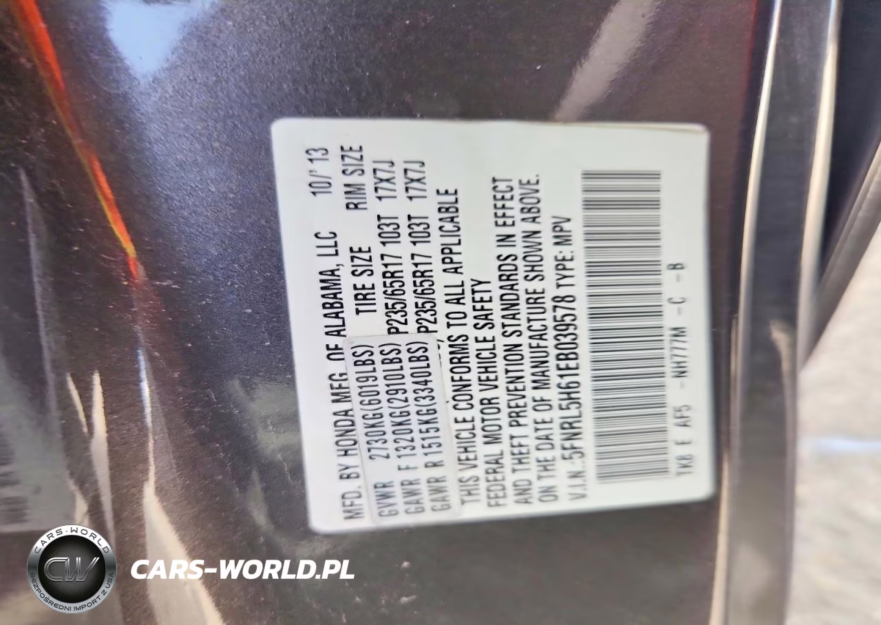 2014 Honda Odyssey Exl VIN:5FNRL5H61EB039578 - 13
