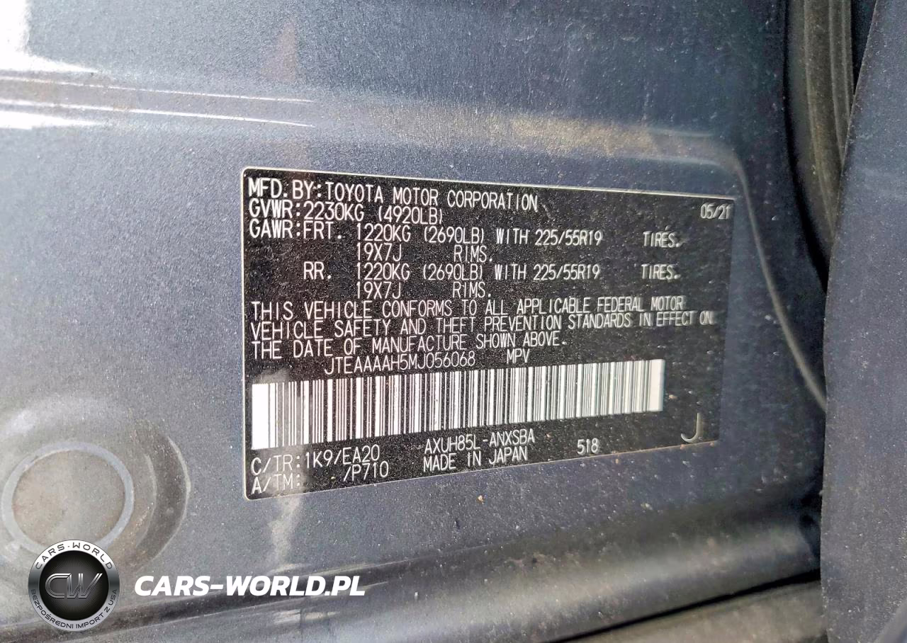 2021 Toyota Venza Limited VIN:JTEAAAAH5MJ056068 - 14