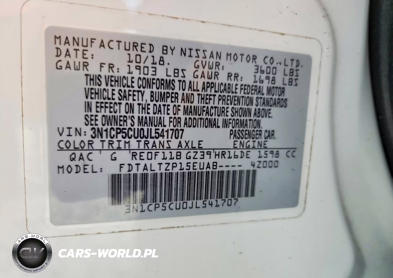 2018 Nissan Kicks Sr VIN:3N1CP5CU0JL541707 - 13