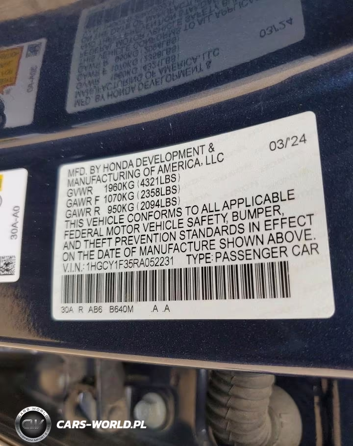 2024 Honda Accord VIN:1HGCY1F35RA052231 - 12