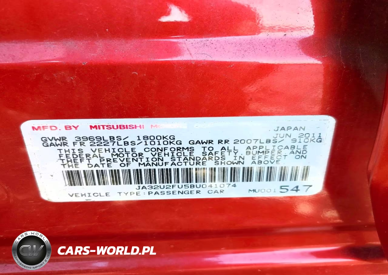 2011 Mitsubishi Lancer VIN:JA32U2FU5BU041074 - 12