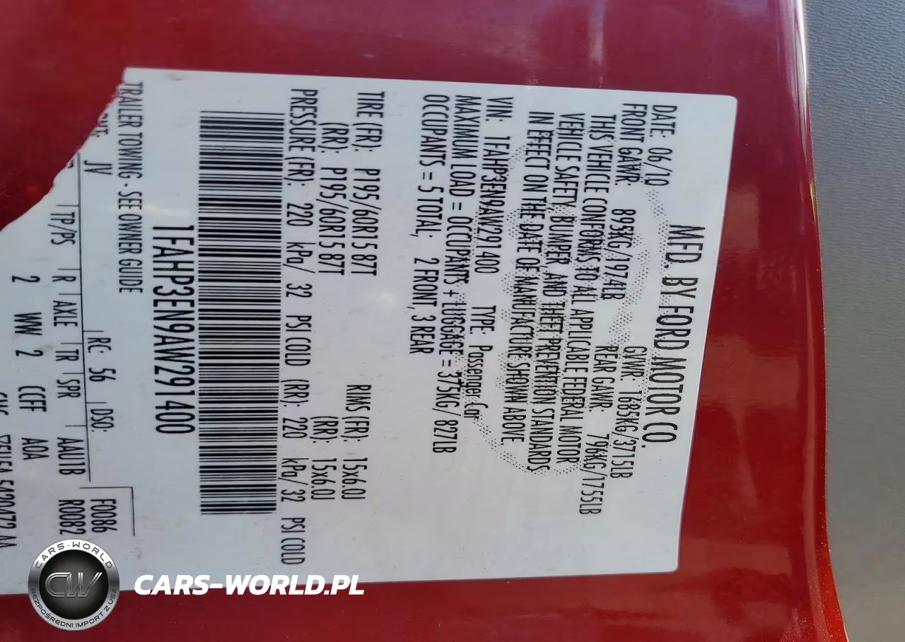 2010 Ford Focus S VIN:1FAHP3EN9AW291400 - 12