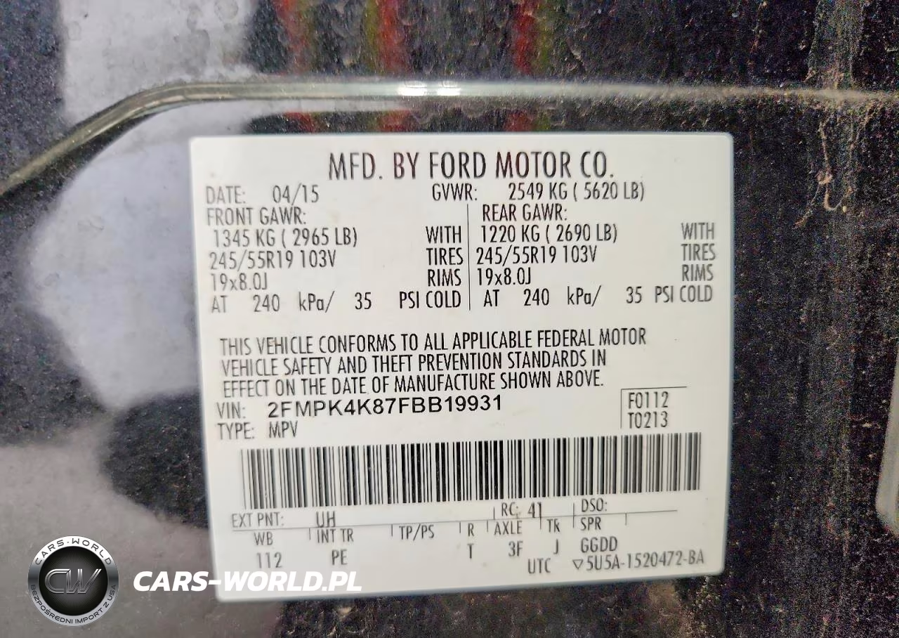 2015 Ford Edge Titanium VIN:2FMPK4K87FBB19931 - 13