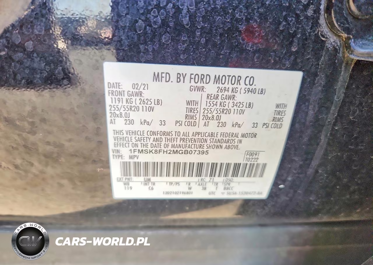 2021 Ford Explorer Limited VIN:1FMSK8FH2MGB07395 - 13