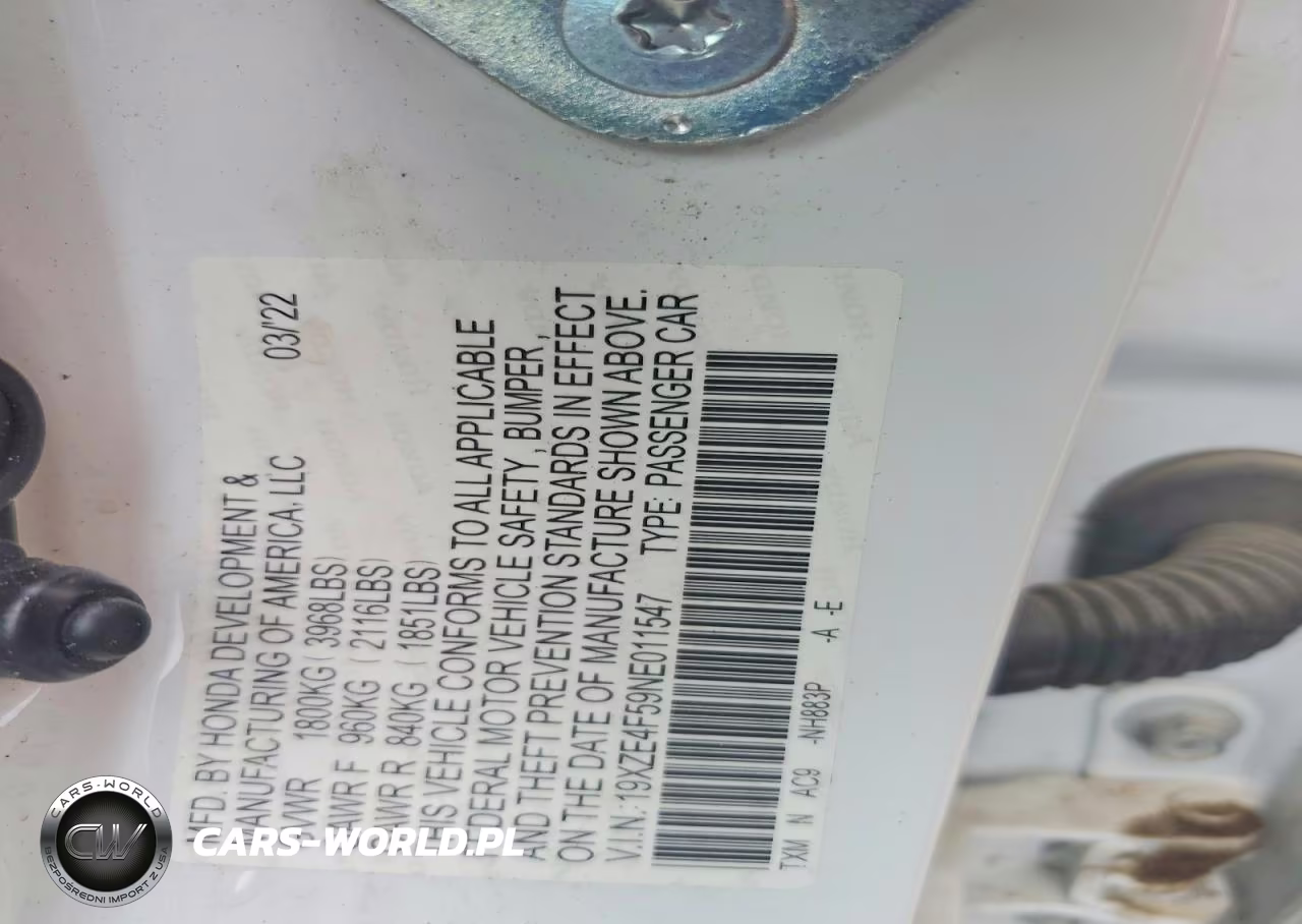 2022 Honda Insight Ex VIN:19XZE4F59NE011547 - 12