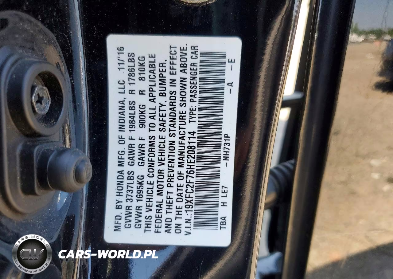 2017 Honda Civic Ex VIN:19XFC2F76HE208114 - 12