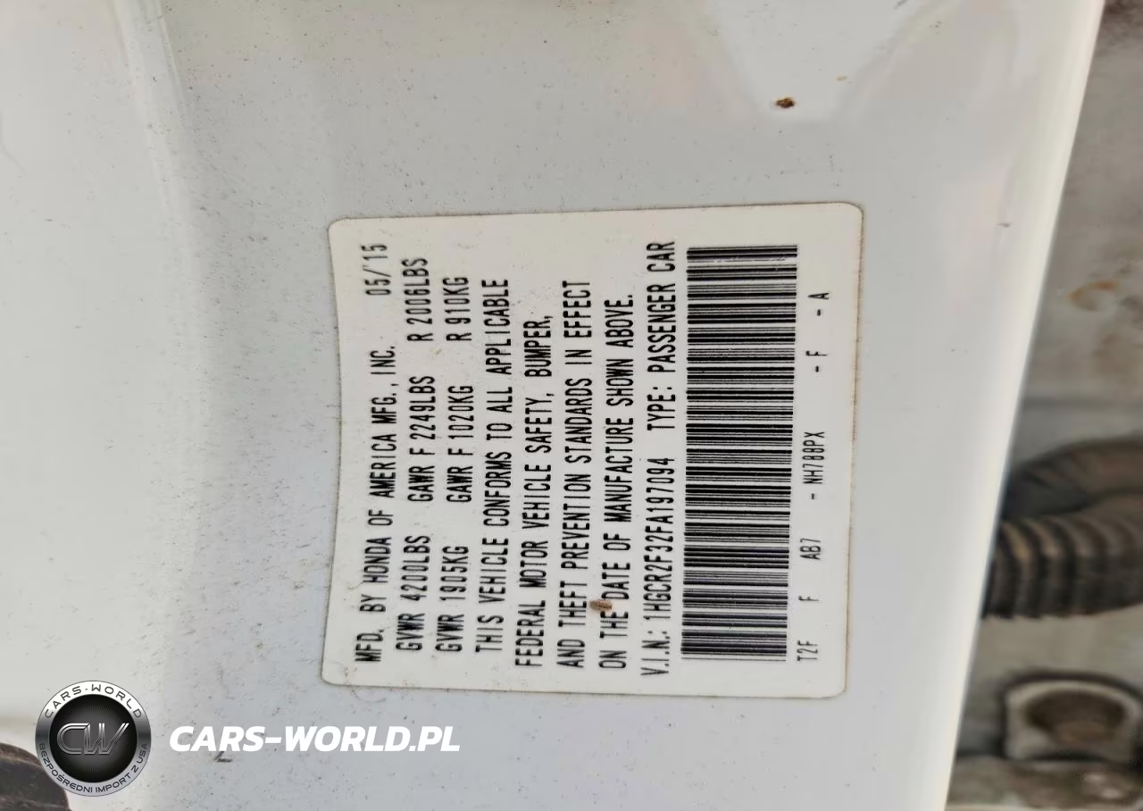 2015 Honda Accord Lx VIN:1HGCR2F32FA197094 - 12