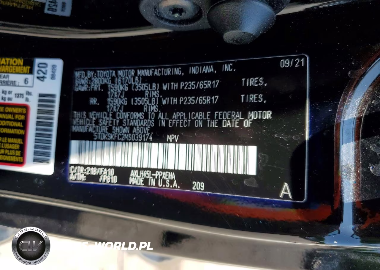 2021 Toyota Sienna Le VIN:5TDKSKFC2MS039174 - 14