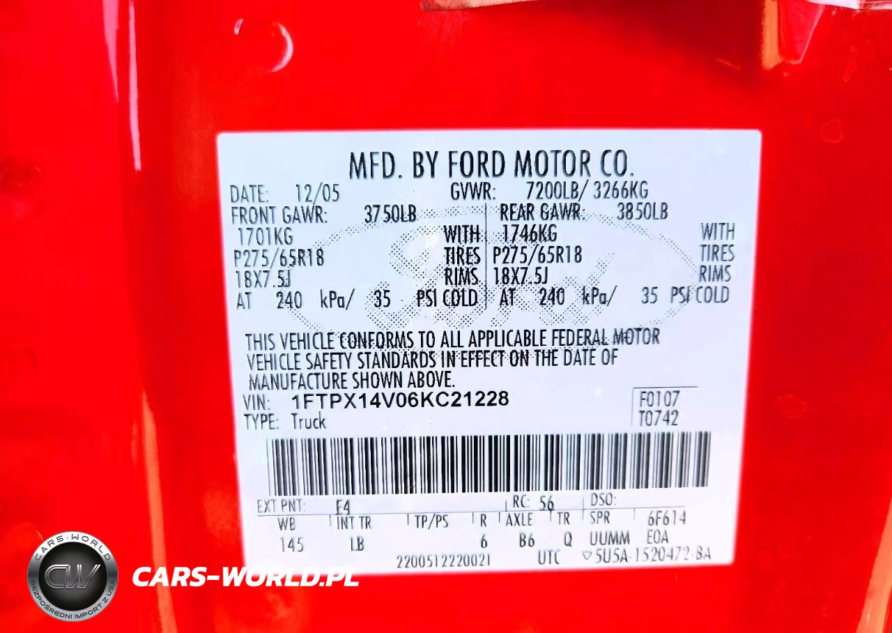 2006 Ford F150 VIN:1FTPX14V06KC21228 - 12