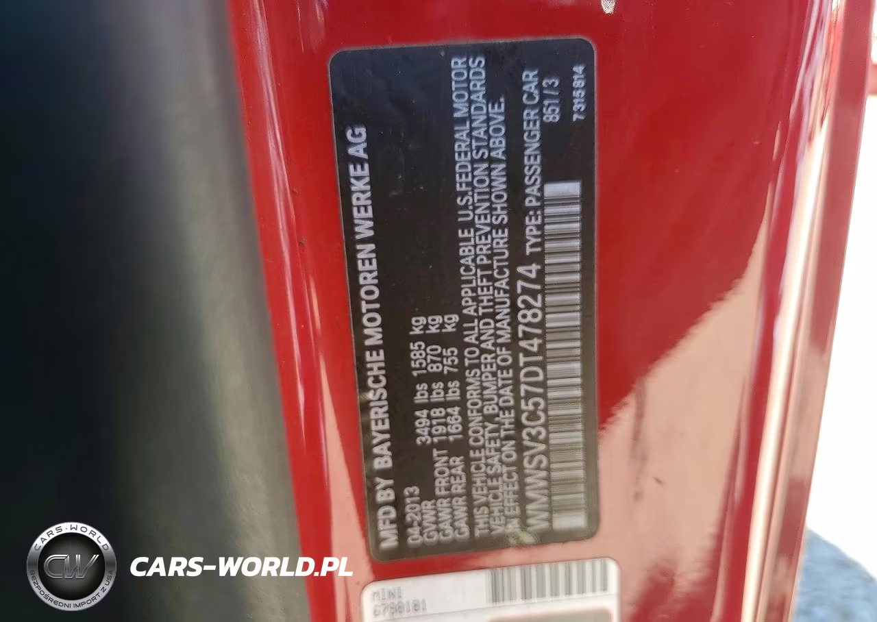 2013 Mini Cooper S VIN:WMWSV3C57DT478274 - 12