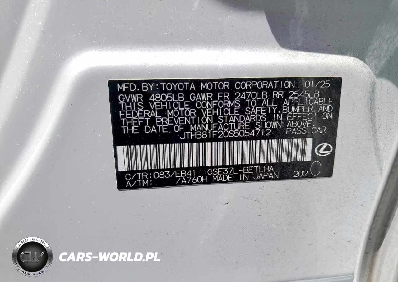 2025 Lexus Is 300 F Sport Design VIN:JTHB81F20S5054712 - 13