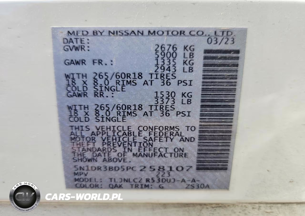 2023 Nissan Pathfinder Sv VIN:5N1DR3BD5PC258107 - 13