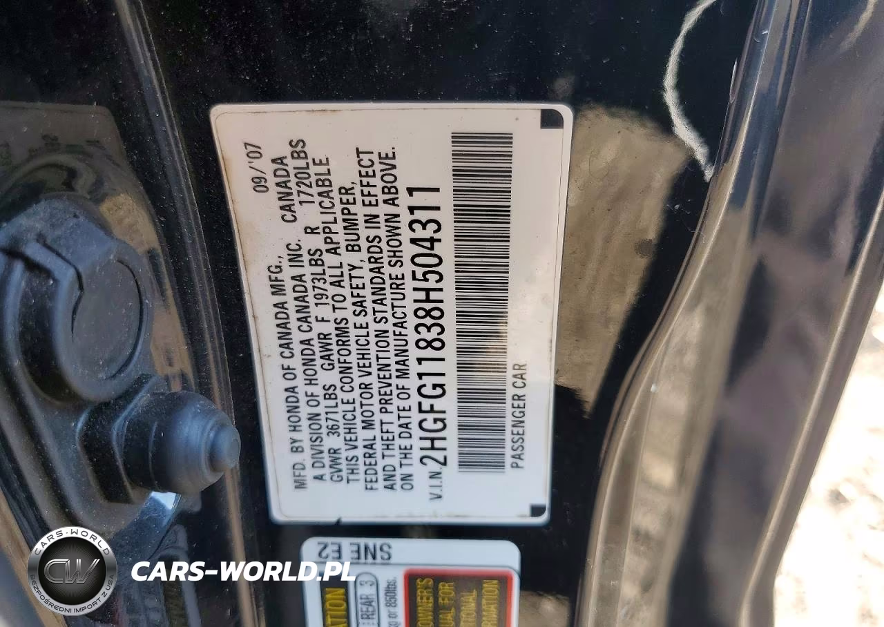 2008 Honda Civic Ex VIN:2HGFG11838H504311 - 12