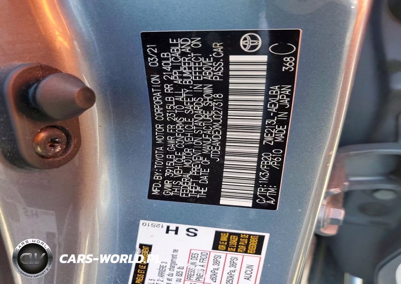 2021 Toyota Corolla Le VIN:JTDEAMDEXMJ027318 - 12